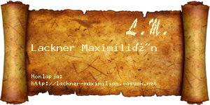 Lackner Maximilián névjegykártya
